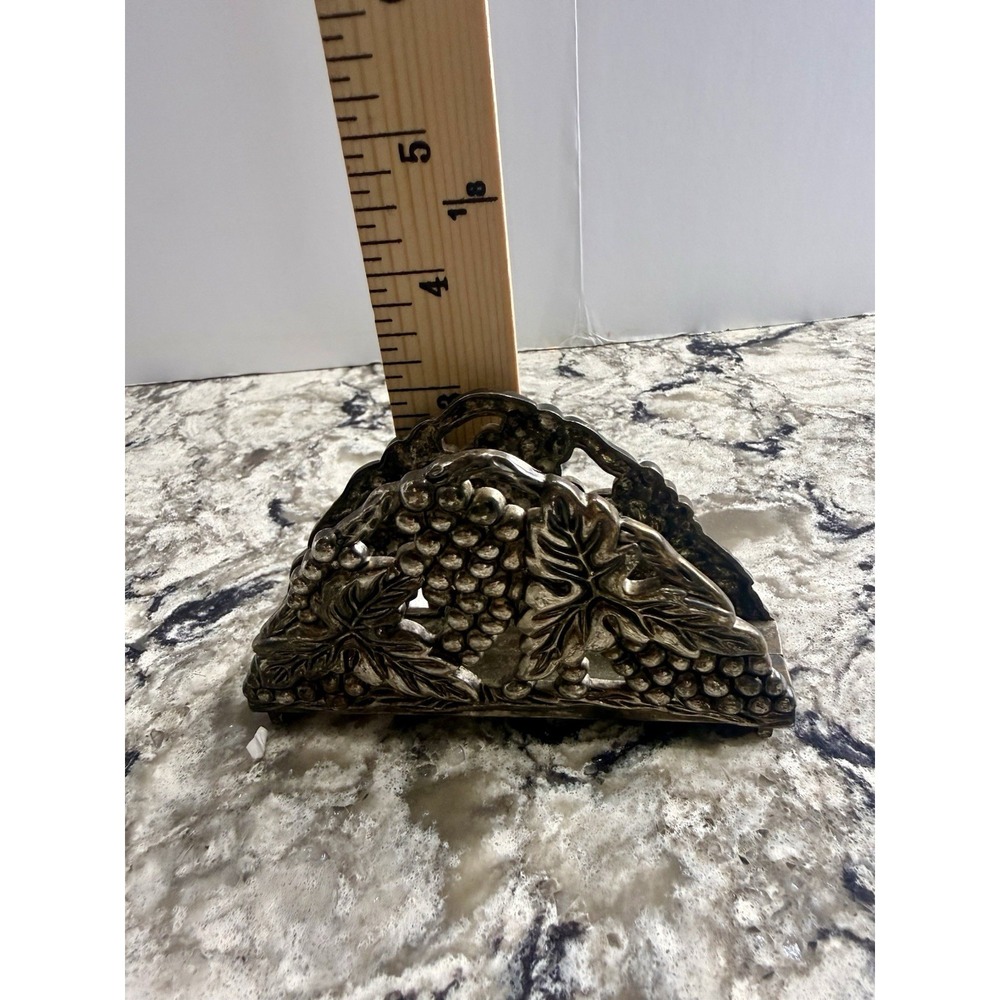 Vtg Napkin Letter Holder Godinger 90s Grape Cluster Leaf